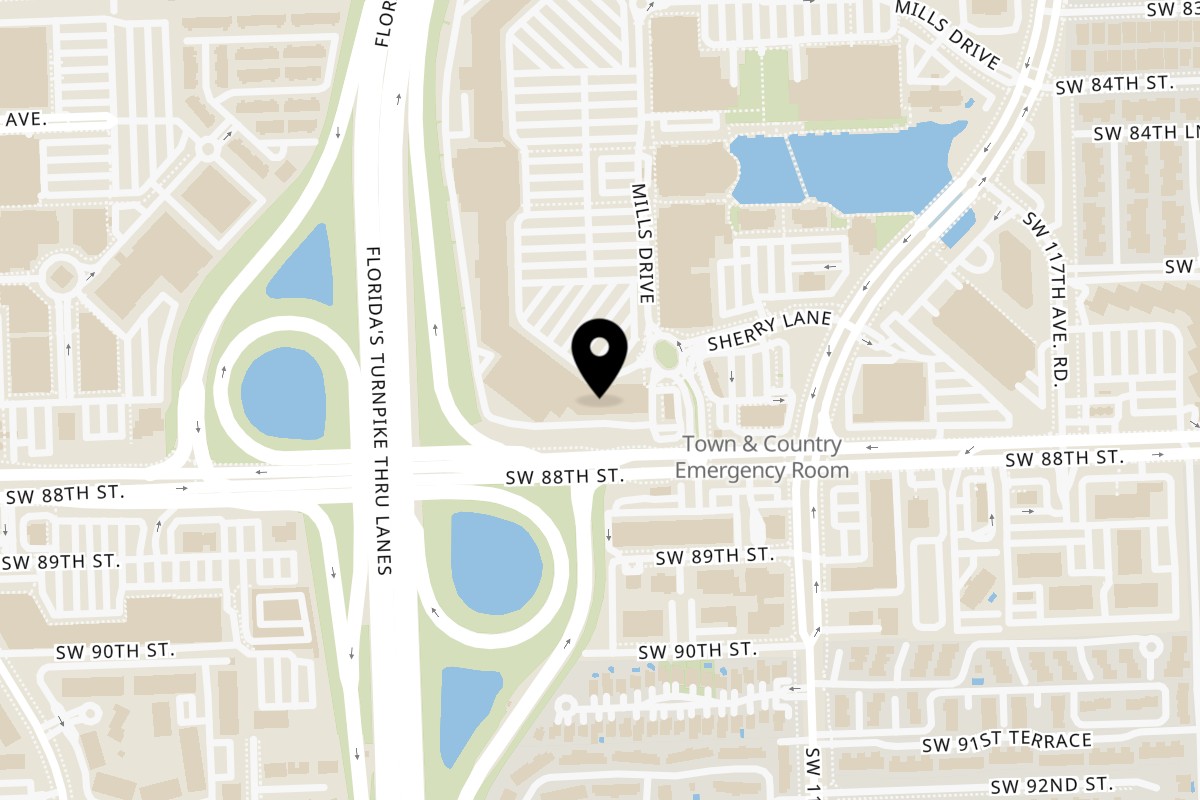 Map showing the location of Fogatas Miami Kendall on 8732 Mills Dr in Miami